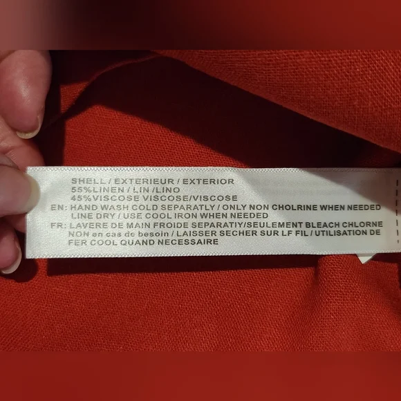 Band of Gypsies Orange/Rust Asymmetrical Button Linen Blend Camisole.Size small - Picture 6 of 6